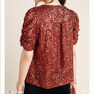 Anthropologie Marie sequined blouse